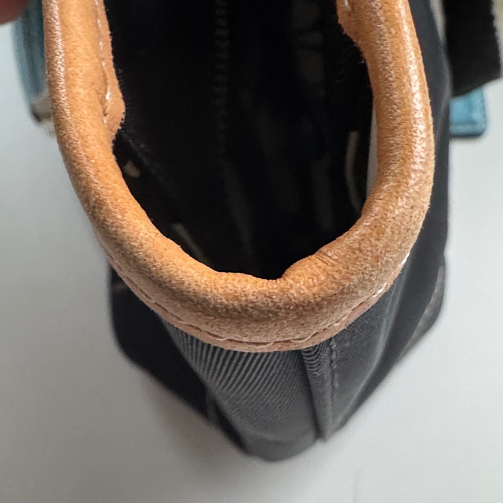 Coach Black Tote with Light Blue Accents and Cream Trim - Picture 10 of 16